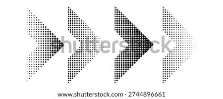 vector dotted gradient arrows. Vector isolated elements