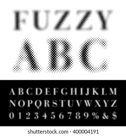 Vector Dotted Halftone Fuzzy Raster Font