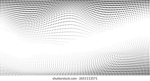 Vector dotted halftone gradient texture. Vanishing polka dot illustration