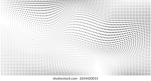 Vector dotted halftone gradient texture. Vanishing polka simple