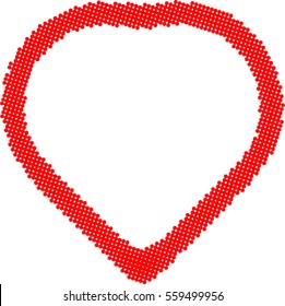 Vector dotted heart . Grunge love shape for your design . Valentines day sign with halftones .