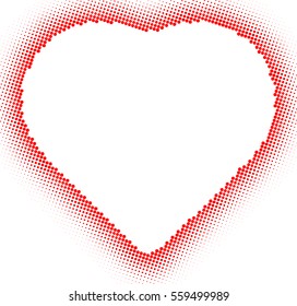 Vector dotted heart . Grunge love shape for your design . Valentines day sign with halftones .