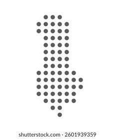 Vector dotted map of Albania isolated on white background, easy to edit.