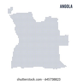 Vector dotted map of Angola isolated on white background .