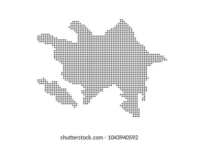 Vector dotted map of Azerbaijan on white background