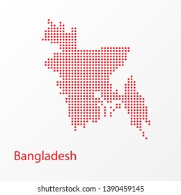 Vector dotted map of Bangladesh
