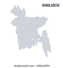 Bangladesh Map Dots White On Black Stock Vector (Royalty Free) 777463909
