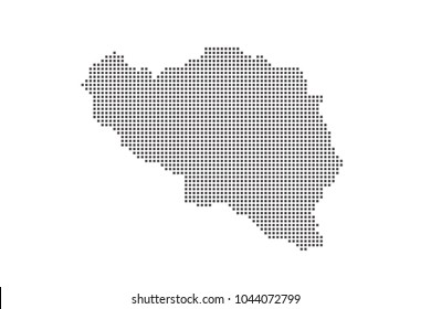 Vector dotted map of Belgium on white background