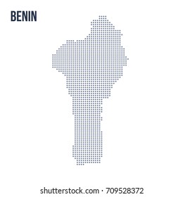 Vector dotted map of Benin isolated on white background . Travel vector illustration