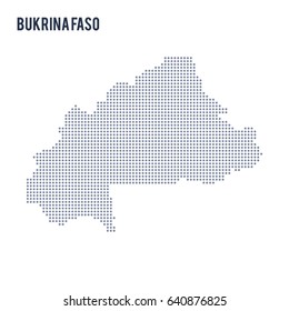 Vector dotted map of Bukina Faso isolated on white background .
