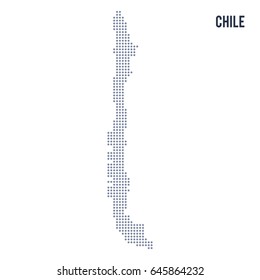 Vector dotted map of Chile isolated on white background . Travel vector illustration