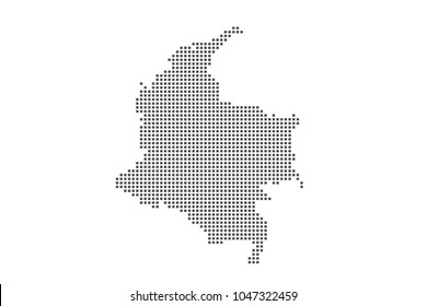 Vector dotted map of Colombia on white background