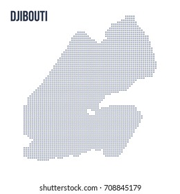 Vector dotted map of Djibouti isolated on white background . Travel vector illustration