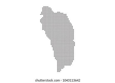 Vector dotted map of Dominica on white background