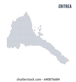 Vector dotted map of Eritrea isolated on white background .