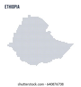 Vector dotted map of Ethiopia isolated on white background .
