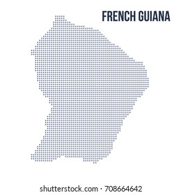 Vector dotted map of French Guiana isolated on white background . Travel vector illustration