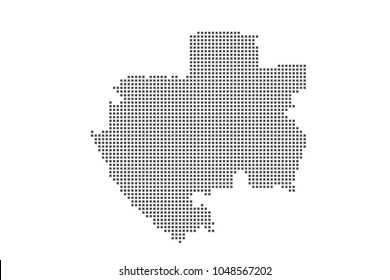 Vector dotted map of Gabon on white background