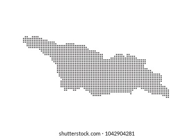 Vector dotted map of georgia on white background