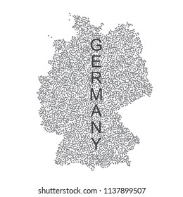 Vector dotted map of Germany on white background.