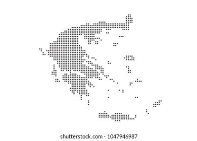 Vector dotted map of Greece on white background