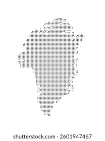 Vector dotted map of Greenland isolated on white background, easy to edit.