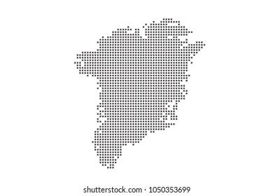 Vector dotted map of Greenland on white background
