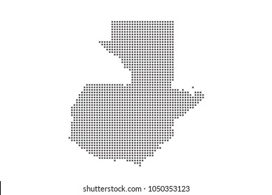 Vector dotted map of Guatemala on white background