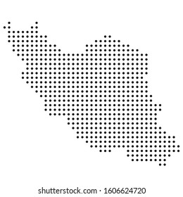 Vector dotted map illustration of Iran