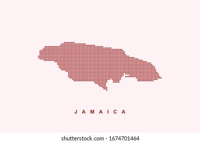 Vector dotted map illustration of jamaica