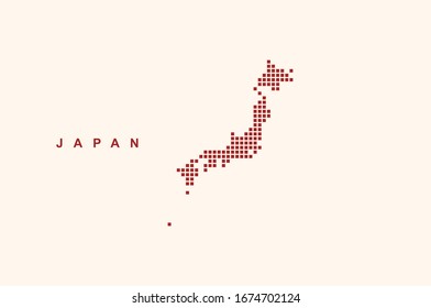 Vector dotted map illustration of japan