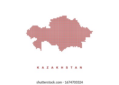 Vector dotted map illustration of kazakhstan
