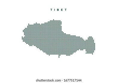 Vector dotted map illustration of tibet