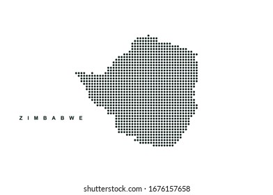 Vector dotted map illustration of zimbabwe