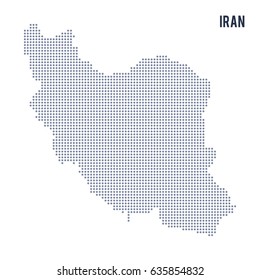 Vector dotted map of Iran isolated on white background .