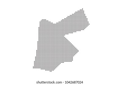Vector dotted map of jordan on white background
