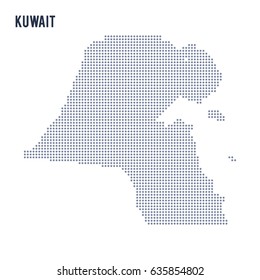 Vector dotted map of Kuwait isolated on white background .