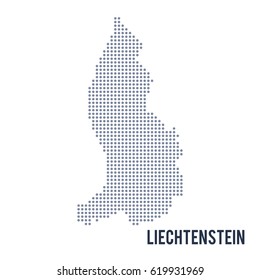 Vector dotted map of Liechtenstein isolated on white background .
