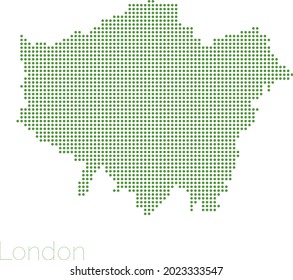 Vector dotted map of London, UK