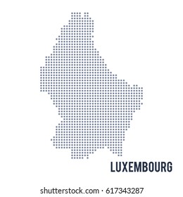 Vector dotted map of Luxembourg isolated on white background .
