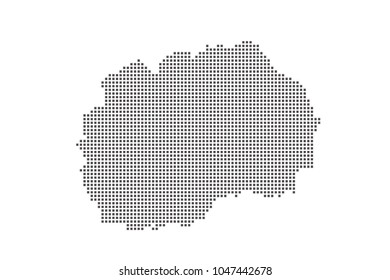 Vector dotted map of Macedonia on white background
