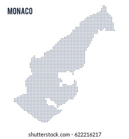 Vector dotted map of Monaco isolated on white background .