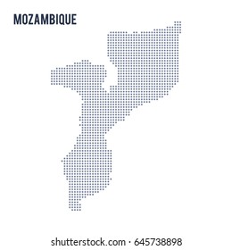 Vector dotted map of Mozambique isolated on white background .