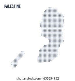 Vector dotted map of Palestine isolated on white background .