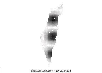 Vector dotted map of Palestine on white background