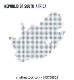 Vector dotted map of Republic of South Africa isolated on white background .
