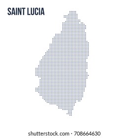 Vector dotted map of Saint Lucia isolated on white background . Travel vector illustration