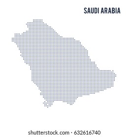 Vector dotted map of Saudi Arabia isolated on white background . Travel vector illustration