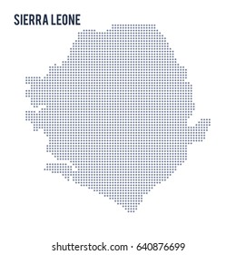 Vector dotted map of Sierra Leone isolated on white background .