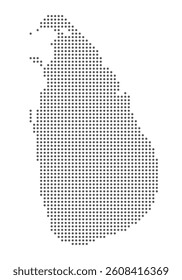 Vector dotted map of Sri Lanka isolated on white background, easy to edit.